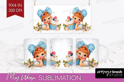 Retro Easter Mug Wrap - Cute Animal Mug PNG Sublimation Product Image 1