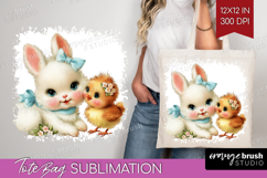 Retro Easter Tote Bag - Cute Animal Tote Bag PNG Sublimation Product Image 1