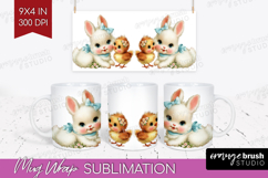 Retro Easter Mug Wrap - Cute Animal Mug PNG Sublimation Product Image 1