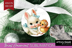 Retro Easter Ornament PNG - Cute Animal PNG Sublimation Product Image 1