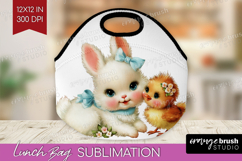 Retro Easter Lunch Bag - Cute Animal Lunch Bug PNG Product Image 1