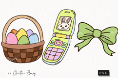 Retro Easter Clipart | Easter PNG Product Image 1