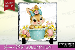 Retro Easter Slate PNG - Cute Animal Square Slate Product Image 1