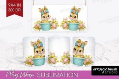 Retro Easter Mug Wrap - Cute Animal Mug PNG Sublimation Product Image 1