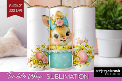 Retro Easter Tumbler Wrap - Cute Animal Tumbler PNG Product Image 1