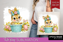 Retro Easter Tote Bag - Cute Animal Tote Bag PNG Sublimation Product Image 1