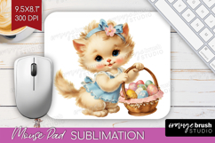 Retro Easter Mouse Pad Sublimation - Cute Animal Mousepad Product Image 1