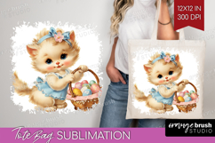 Retro Easter Tote Bag - Cute Animal Tote Bag PNG Sublimation Product Image 1