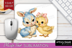 Retro Easter Mouse Pad Sublimation - Cute Animal Mousepad Product Image 1