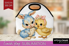Retro Easter Lunch Bag - Cute Animal Lunch Bug PNG Product Image 1