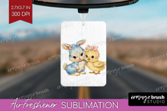 Retro Easter Air Freshener PNG - Cute Animal PNG Sublimation Product Image 1