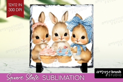 Retro Easter Slate PNG - Cute Animal Square Slate Product Image 1