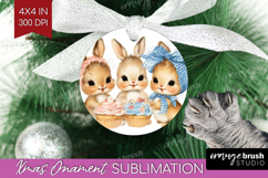 Retro Easter Ornament PNG - Cute Animal PNG Sublimation Product Image 1
