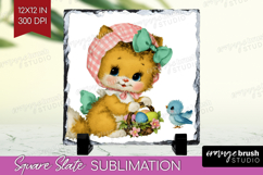 Retro Easter Slate PNG - Cute Animal Square Slate Product Image 1