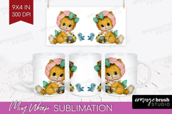 Retro Easter Mug Wrap - Cute Animal Mug PNG Sublimation Product Image 1