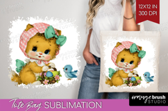 Retro Easter Tote Bag - Cute Animal Tote Bag PNG Sublimation Product Image 1