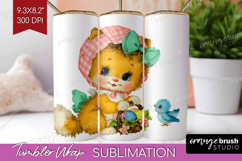Retro Easter Tumbler Wrap - Cute Animal Tumbler PNG Product Image 1