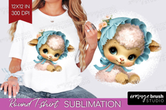 Retro Easter Round Tshirt Background - Cute Animal PNG Product Image 1