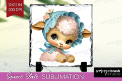 Retro Easter Slate PNG - Cute Animal Square Slate Product Image 1