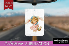 Retro Easter Air Freshener PNG - Cute Animal PNG Sublimation Product Image 1