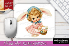 Retro Easter Mouse Pad Sublimation - Cute Animal Mousepad Product Image 1