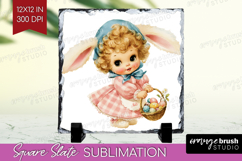 Retro Easter Slate PNG - Cute Animal Square Slate Product Image 1