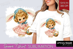 Retro Easter Square Tshirt Background - Cute Animal PNG Product Image 1