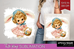 Retro Easter Tote Bag - Cute Animal Tote Bag PNG Sublimation Product Image 1