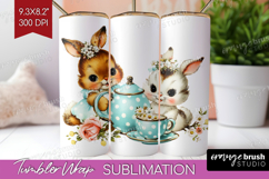 Retro Easter Tumbler Wrap - Cute Animal Tumbler PNG Product Image 1