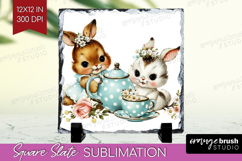 Retro Easter Slate PNG - Cute Animal Square Slate Product Image 1