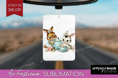 Retro Easter Air Freshener PNG - Cute Animal PNG Sublimation Product Image 1