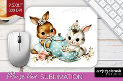 Retro Easter Mouse Pad Sublimation - Cute Animal Mousepad Product Image 1