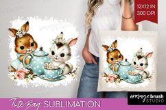 Retro Easter Tote Bag - Cute Animal Tote Bag PNG Sublimation Product Image 1