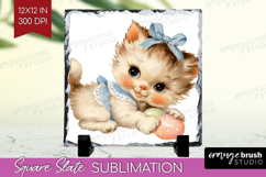 Retro Easter Slate PNG - Cute Animal Square Slate Product Image 1