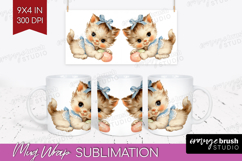 Retro Easter Mug Wrap - Cute Animal Mug PNG Sublimation Product Image 1