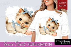 Retro Easter Square Tshirt Background - Cute Animal PNG Product Image 1