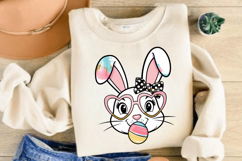 Easter Bunny Coquette PNG, Bunny blowing bubble gum PNG Product Image 2