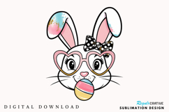 Easter Bunny Coquette PNG, Bunny blowing bubble gum PNG Product Image 1