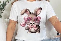 Retro Easter Bunny Blowing Bubble Sublimation PNG Product Image 2