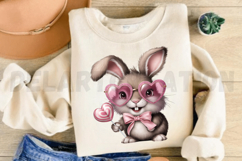 Retro Easter Bunny Blowing Bubble Sublimation PNG Product Image 4