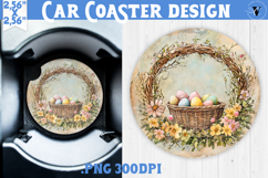 Happy Easter Car Coaster | Easter Eggs | Retro Easter Product Image 1
