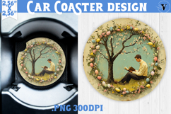 Happy Easter Car Coaster | Easter Man | Retro Easter Product Image 1