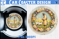 Happy Easter Car Coaster | Easter Man | Retro Easter Product Image 1