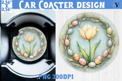 Happy Easter Car Coaster | Easter Tulip | Retro Easter Product Image 1