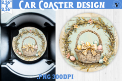 Happy Easter Car Coaster | Easter Eggs | Retro Easter Product Image 1