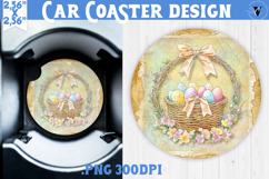 Happy Easter Car Coaster | Easter Eggs | Retro Easter Product Image 1