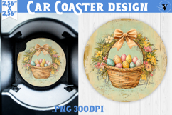 Happy Easter Car Coaster | Easter Eggs | Retro Easter Product Image 1