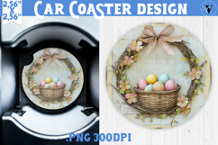 Happy Easter Car Coaster | Easter Eggs | Retro Easter Product Image 1