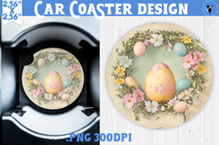 Happy Easter Car Coaster | Easter Eggs | Retro Easter Product Image 1