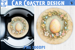Happy Easter Car Coaster | Easter Eggs | Retro Easter Product Image 1